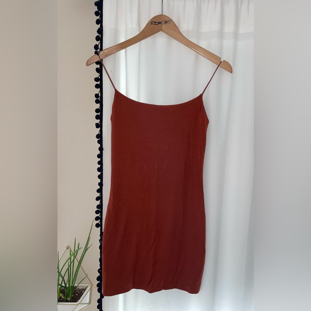 Wilfred Free burnt orange dress Aritzia bodycon mini dress women’s M medium